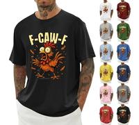 F-CAW-F Shirts Mens Funny Scream Chicken Humor T-Shirt Men's Short Sleeve Crew Neck Halloween Tops Casual Loose F-CAW-F Tshirt Plus Size(#01-01, M)