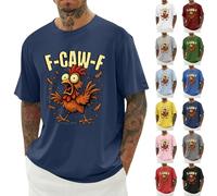 F-CAW-F Shirts Mens Funny Scream Chicken Humor T-Shirt Men's Short Sleeve Crew Neck Halloween Tops Casual Loose F-CAW-F Tshirt Plus Size(#01-07, 3XL)