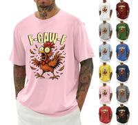 F-CAW-F Shirts Mens Funny Scream Chicken Humor T-Shirt Men's Short Sleeve Crew Neck Halloween Tops Casual Loose F-CAW-F Tshirt Plus Size(#01-08, S)