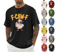 F-CAW-F Shirts Mens Funny Scream Chicken Humor T-Shirt Men's Short Sleeve Crew Neck Halloween Tops Casual Loose F-CAW-F Tshirt Plus Size(#02-01, M)