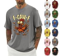 F-CAW-F Shirts Mens Funny Scream Chicken Humor T-Shirt Men's Short Sleeve Crew Neck Halloween Tops Casual Loose F-CAW-F Tshirt Plus Size(#01-03, S)
