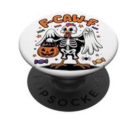 F-Caw-F Skeleton Chicken Spooky Farm Halloween Costume Party PopSockets Adhesive PopGrip