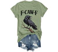 F Caw F T Shirt Women Men Gothic Black Bird Fcawf Crow Graphic Tee F-Caw-F Crow Shirt