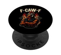 "F CAW F" Text with Biker Bird Rooster Outlaw PopSockets Adhesive PopGrip