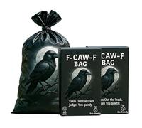 F-CAW-F Trash Bags, 60 Count Funny Crow Design Eco-Friendly Waste Bags Humorous Takes Out the Trash Judges You Quietly Leak-Proof Tear-Resistant for Home Office and Outdoor Use (2 PCS)