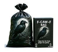 F-CAW-F Trash Bags, 60 Count Funny Crow Design Eco-Friendly Waste Bags Humorous Takes Out the Trash Judges You Quietly Leak-Proof Tear-Resistant for Home Office and Outdoor Use (1 PC)
