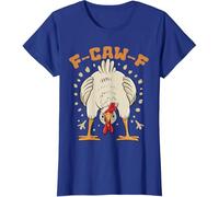 F-CAW-F Tshirt Women, F-CAW-F Funny Black Raven Vintage Crow Sarcastic Humor T-Shirt, Ladies Causal Short Sleeve Crewneck Classic Tee Shirts Blue XXL