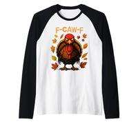 F-CAW-F Turkey Angry Thanksgiving Bird Funny Raglan Baseball Tee
