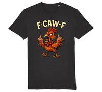 F-CAW-F V12 Funny Chicken Crow Scream Humor Men Women T-Shirt Black