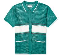 F/CE. Men's Mesh Knitted Short Sleeve Shirt Green