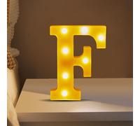 (F) Christmas Ornament Novelty Decorations LED Letter Lights Sign Light Up For Home Party Decoration Light Up Letters Alphabet Letter Sign Battery Powered