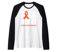 F-ck Cancer Leukemia Cancer Awareness Raglan Baseball Tee