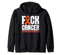 F-ck Cancer Leukemia Cancer Awareness Zip Hoodie