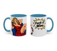 F*ck it. Wine Mug - Pop Art Comic, Retro Comic Book, Rude Funny, Novelty | Dishwasher and microwave safe, 11oz ceramic, printed both sides