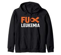 F-ck Leukemia Orange Ribbon Awareness Cancer Survivor Shirt Zip Hoodie