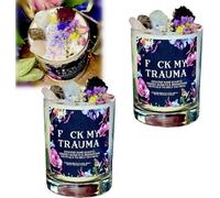 F*ck My Trauma Candle, Anxiety Candle, Humorous Gifts for Women Men, Funny Office Candle Gifts, Soy Candle, Relaxation Gifts for Women Men, Mental Health Gift (2 Pcs)