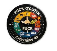 F*CK O'CLOCK -The Ultimate Mood Decision Clock, Funny Middle Finger Clock, 11" Handmade Rotatable Mood Decision Update Wall Clock, Humorous Home Office Wall Decor