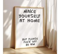 F*ck off by 9pm | Luxury Wall Art Print | HomeDecor | Wall Poster | Unique Gift | Modern Kitchen | Trendy | Make Yourself at Home
