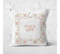 F*ck Off Cross Stitch Square Cushion - 60x60cm - Soft Touch