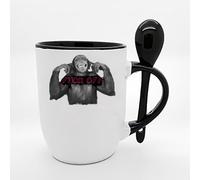 F*ck Off Monkey Mug, Funny Mug,Curse Word Mug, Rude Mug, Unique Spoon Ceramic Mug. (Black)