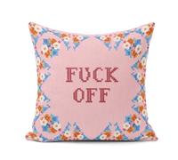 F*ck Off Pink Floral Cushion Bold Girly Statement Pillow Savage Sarcastic Aesthetic Decor Gift For Her Teen Girl Friend Birthday Christmas Secret Santa Bedroom Lounge Throw Pillow