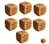F*ck Work Dice, Wooden Dice with 6 Fucking Tasks, Each Engraved with Brutally Honest Phrases, Stress Relief Tool, Office Humor, Home Desk Decor, Unique Gifts for Coworkers, Playing Game(7pcs)