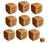 F*ck Work Dice, Wooden Dice with 6 Fucking Tasks, Each Engraved with Brutally Honest Phrases, Stress Relief Tool, Office Humor, Home Desk Decor, Unique Gifts for Coworkers, Playing Game(9pcs)