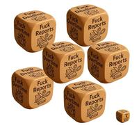 F*ck Work Dice, Wooden Dice with 6 Fucking Tasks, Each Engraved with Brutally Honest Phrases, Stress Relief Tool, Office Humor, Home Desk Decor, Unique Gifts for Coworkers, Playing Game(6pcs)