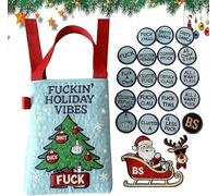 F*Ckin' Holiday Embroidered Tote Bag with 19 F*ckin' Coins, a Satirical Christmas Token