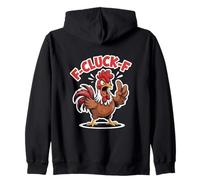 F Cluck F Angry Rooster Chicken Farm Humor Zip Hoodie