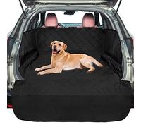 F-color SUV Cargo Liner for Dogs - Waterproof Pet Cargo Liner with Side Flaps, Comfort Dog Cargo Cover with Bumper Flap, Scrachproof Non-Slip Large Size Universal Fit SUVs Sedans Trunks Vans, Black