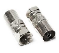 Loops F Connector Male Plug to TV Aerial Socket Female Adapter - RF Coaxial Converter