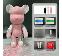 (F) Diy Painting Teddy Bear Violent Bear Fluid Painting Creative Home Decor