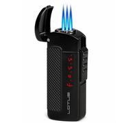 F.E.S.S. CEO Windproof Triple Torch Butane Lighter with Cigar Punch