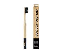 f.e.t.e | Cha-Cha-Charcoal Bamboo Toothbrush | Biodegradable & Compostable Handle | Recyclable Medium Bristles | Sustainable | Vegan