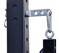 F&F STEEL Adjustable Fitness Rack Pulley Pin - Fits 2" & 3" Racks With 5/8" or 1" Hole Size - Heavy-Duty, Gym Equipment for Home Workouts, Strength Training, and Muscle Building - Compact Design (1")