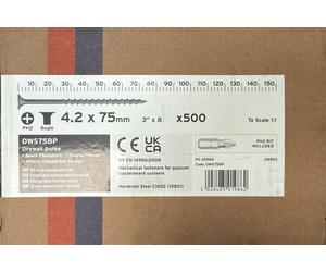 F & F Uncollated Drywall Screws 4.2mm x 75mm DWS75BP Philips Bugle phosphate