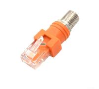F-Female Coaxial to RJ45 Male Adapter Supporting Signal Transition in Telecom and Datacom Environments