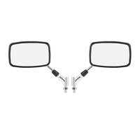F FIERCE CYCLE 1 Pair Universal Motorbike Side Rearview Mirror Silver Tone Black