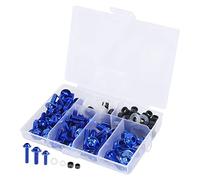 F FIERCE CYCLE 158pcs Motorcycle Windscreen Fairing Bolts Bodywork Screws Blue