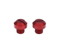 F FIERCE CYCLE 2pcs M10x1.25 Motorcycle Right Side Mirror Hole Plugs Screw Red