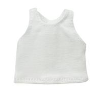 F Fityle 1/12 Doll Knit Vest Top Educational Fashion Photo Props Make Your Own Dolls Dress up for 14cm Action Figure Doll, White