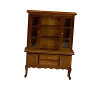 F Fityle 1:12 Dollhouse Furniture Wooden Bookshelf, Living Room Home Tiny Model Scenery Supplies, Micro Landscape Miniature Bookcase Cabinet Ornaments, Walnut