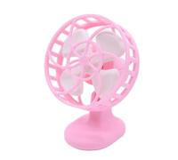 F Fityle 1/12 Dollhouse Miniature Fan,Dollhouse Decoration Lightweight Mini Tabletop Fan for Party Favors DIY Projects Accessories, Pink