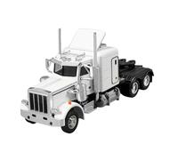 F Fityle 1/32 Semi Heavy Truck Model, Diecast Trucks Model Educational Rubber Tires with Light and Sound for Children, Holiday Kids, White