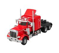 F Fityle 1/32 Semi Heavy Truck Model, Diecast Trucks Model Educational Rubber Tires with Light and Sound for Children, Holiday Kids, red