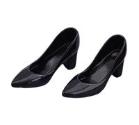 F Fityle 1/6 Scale BJD Doll Shoes Mini Handmade BJD Doll Accessories High Heels Model High Heeled Shoes for 12 inch Action Figure , Black