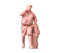 F Fityle 1:64 Scale Men Figure Resin Figurine Pulling Suitcase Movie Props Fashion DIY Projects Realistic Trains Architectural Decor, Unpainted