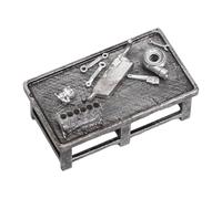 F Fityle 1:64 Scale Miniature Workbench Pretend Play Model Car Collector Collectible Workshop Scene Layout Toy Small Work Table Model, with Random Tools