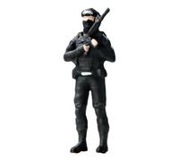 F Fityle 1/64 Scale Policeman Figure Model Figure Dioramas for DIY Scene Decor Desk Decoration Miniature Scenes Hand Painted Figurines, Style C